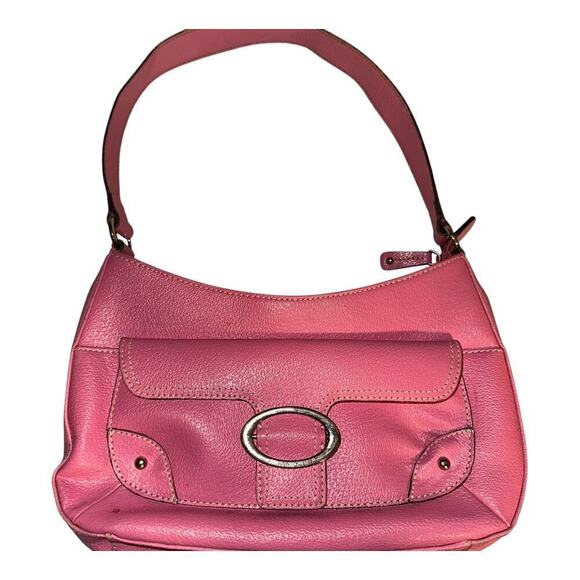 Anne Klein Pink Leather Handbag Purse Shoulder Bag Barbie Y2k - Picture 2 of 7